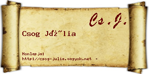 Csog Júlia névjegykártya